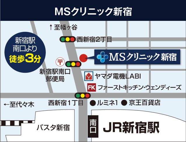 MSクリニック 新宿アクセスマップ