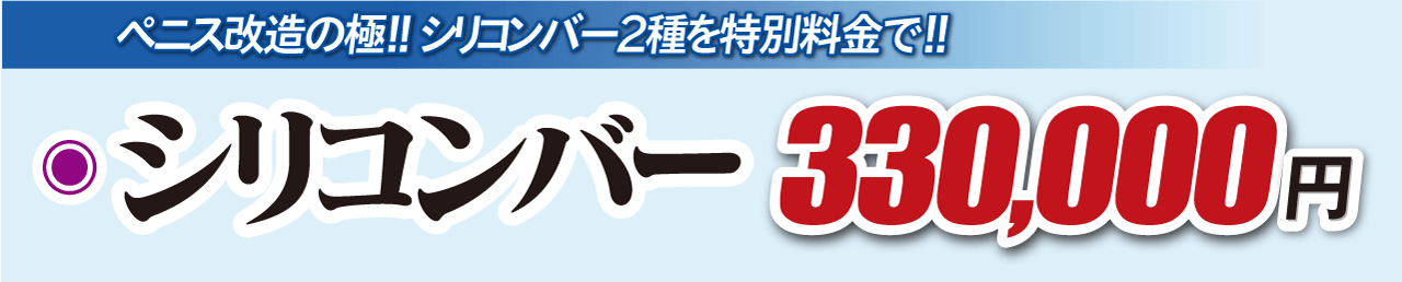 ペニス改造の極！！シリコンバー2種類を特別料金で！！｜シリコンバー：300,000円
