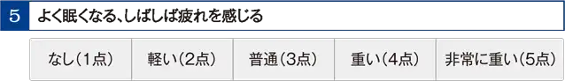 良く眠くなる、しばしば疲れを感じる