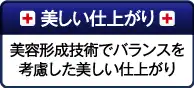 美しい仕上がり：美容形成技術でバランスを考慮した美しい仕上がり