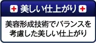 美しい仕上がり：美容形成技術でバランスを考慮した美しい仕上がり