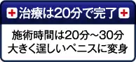 治療は30分で完了：治療い時間は30分～40分　大きく逞しいペニスに変身