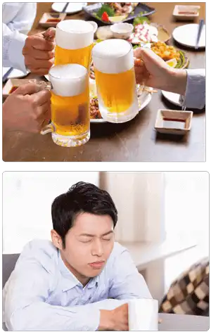 飲み会・疲れた男性イメージ