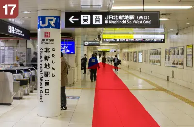 北新地駅西口を左手側に直進します。