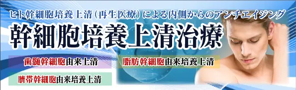 ヒト幹細胞培養上清（再生医療）による内側からのアンチエイジング 幹細胞培養上清治療